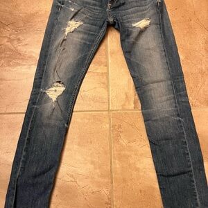DRE rag & bone Distressed Skinny Jeans in Blue